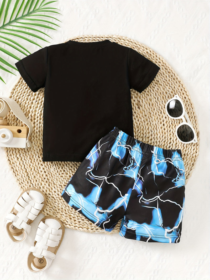 Boys' Printed Short Sleeve Top and Pants Set.