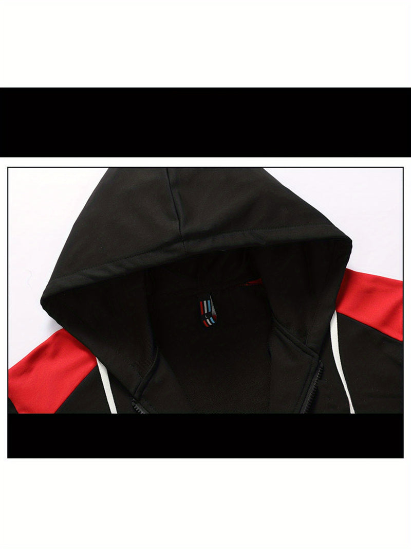 2pcs Set, Men's Sweatshirt Set, 2pcs Hooded Sporty Casual.