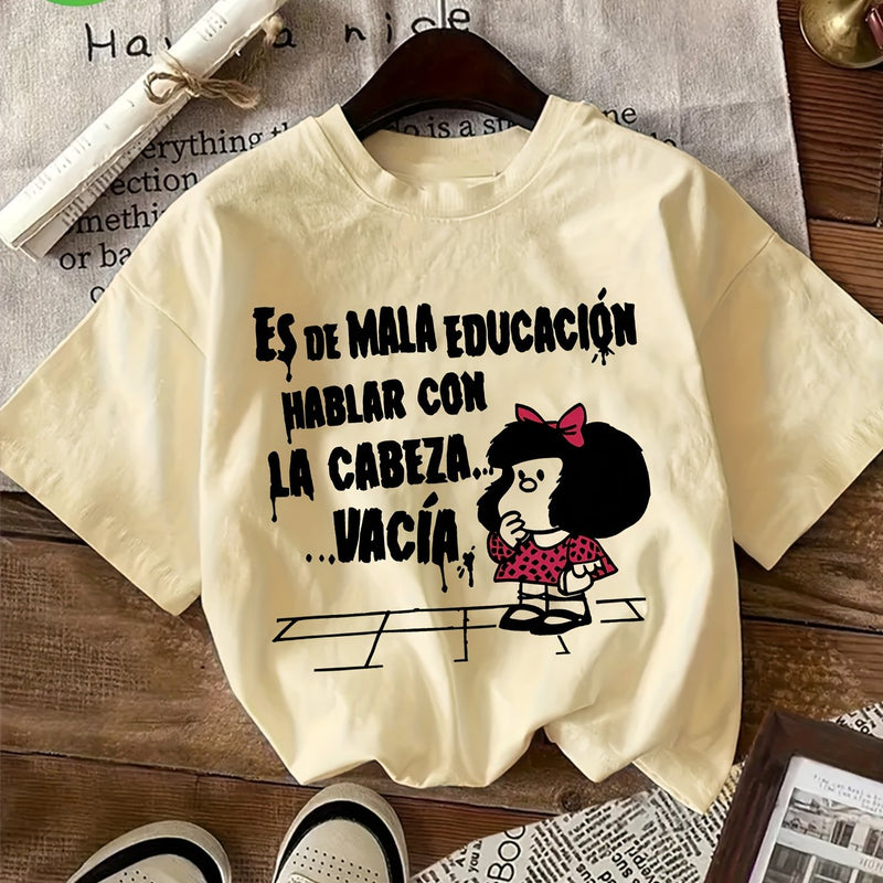 Women’s Graphic Print T-shirt Crew Neck Casual.