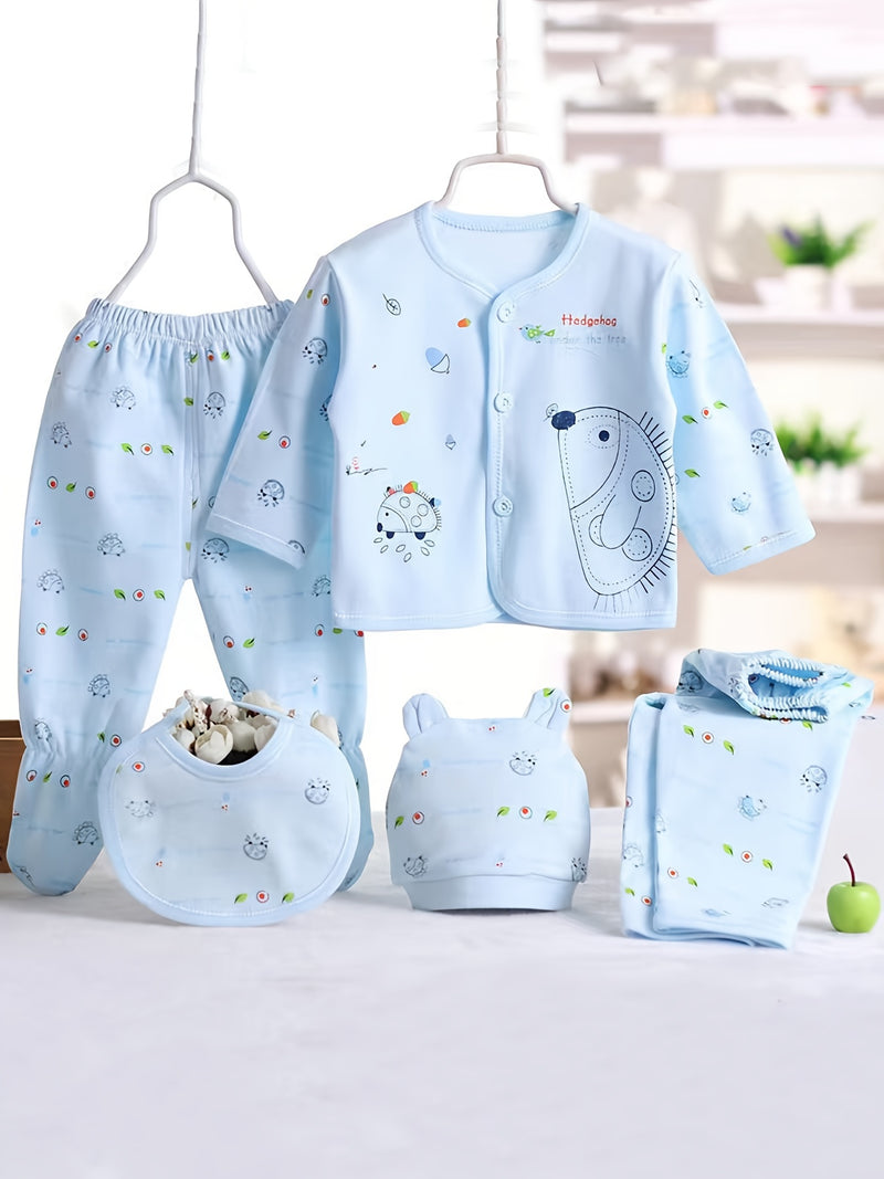 5pcs Baby 0-3m Set, All-Season Casual Outfits for Boys and Girls.
