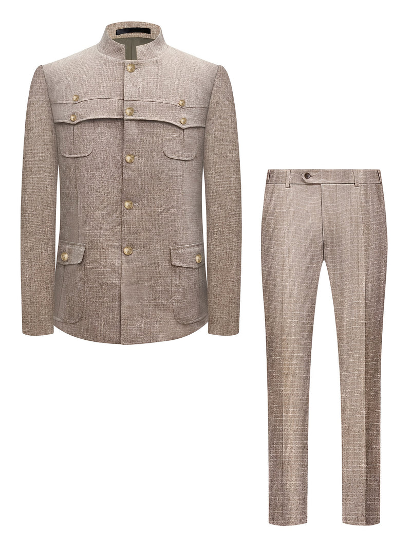 Two-Piece Men's Chinese-Style Suit Set.