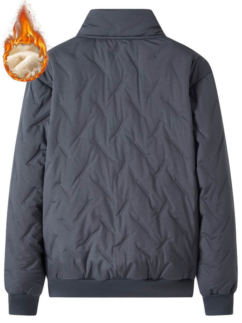 Men'S Winter Fashion Fleece Jacket with Zippered Pockets.