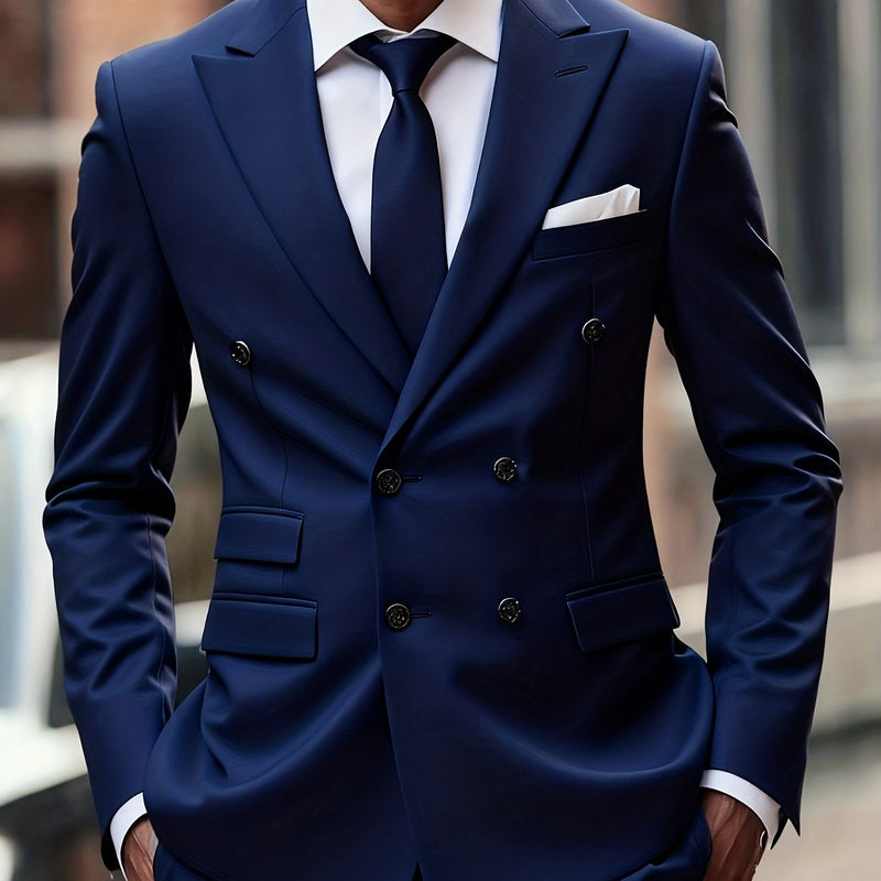 Men'S High-Quality New Two-Piece Suit, Trendy Business Casual Style.