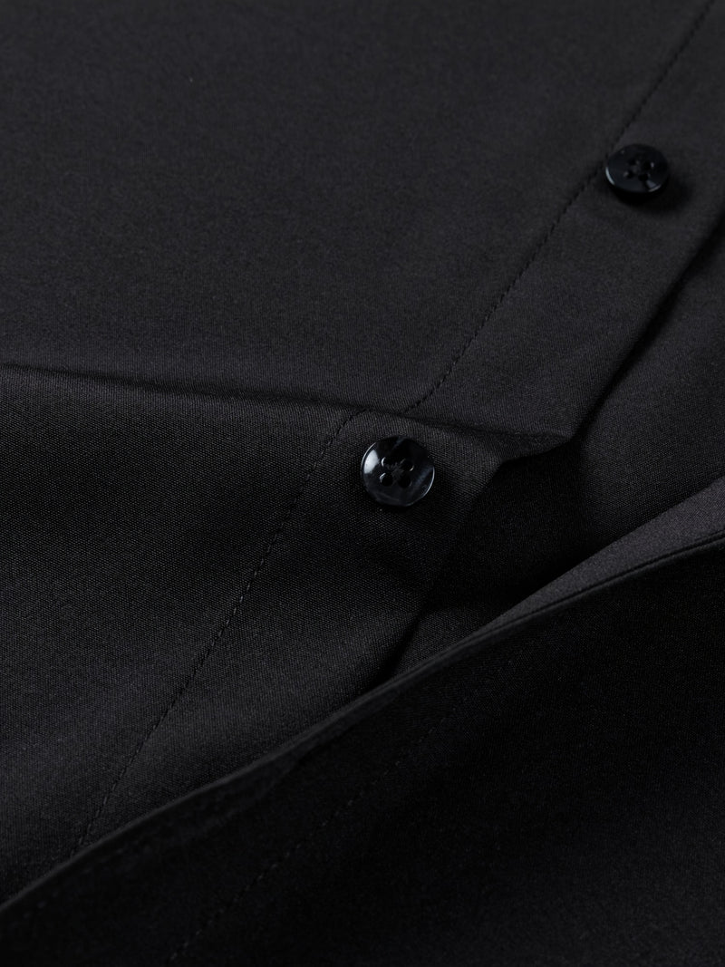 Two-Piece Set of Men's Solid Color Elastic Shirts.