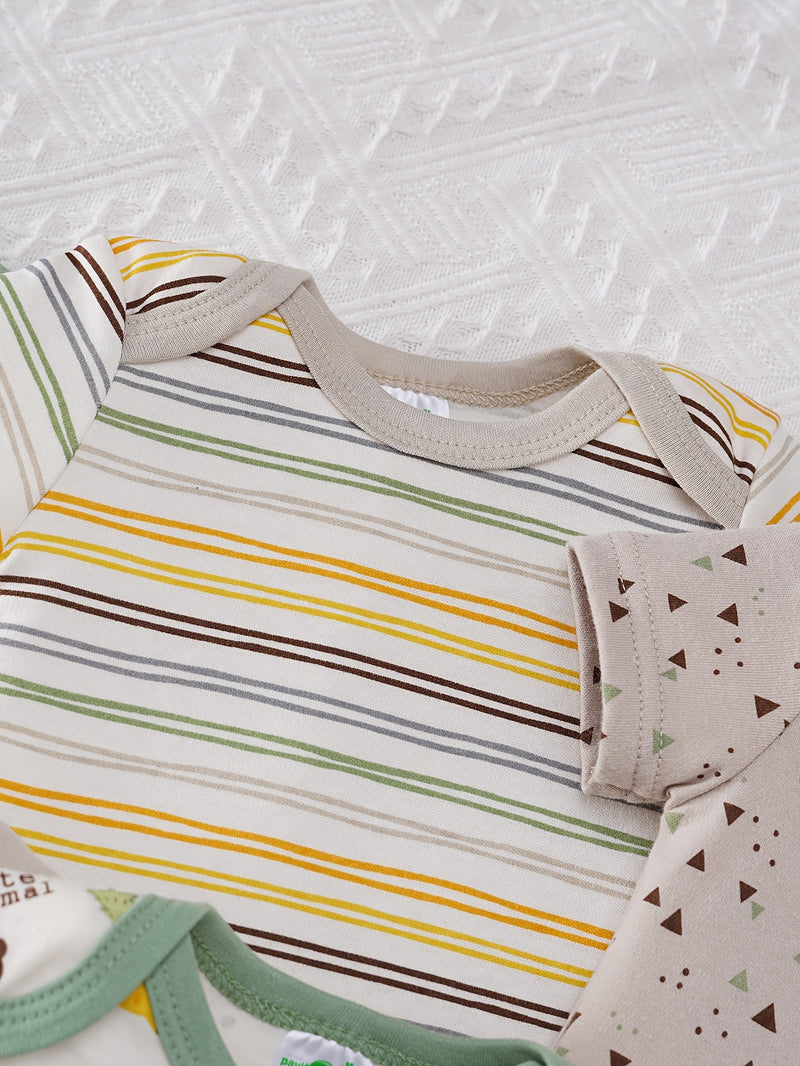 Baby Boy Cartoon Panda Giraffe Elephant Print.