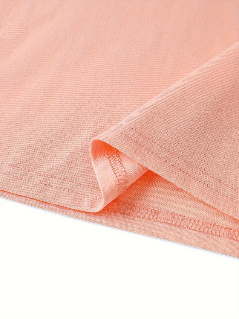 OMA's GIRL Print Tee Girls' Casual & Trendy Crew Neck Short Sleeve.