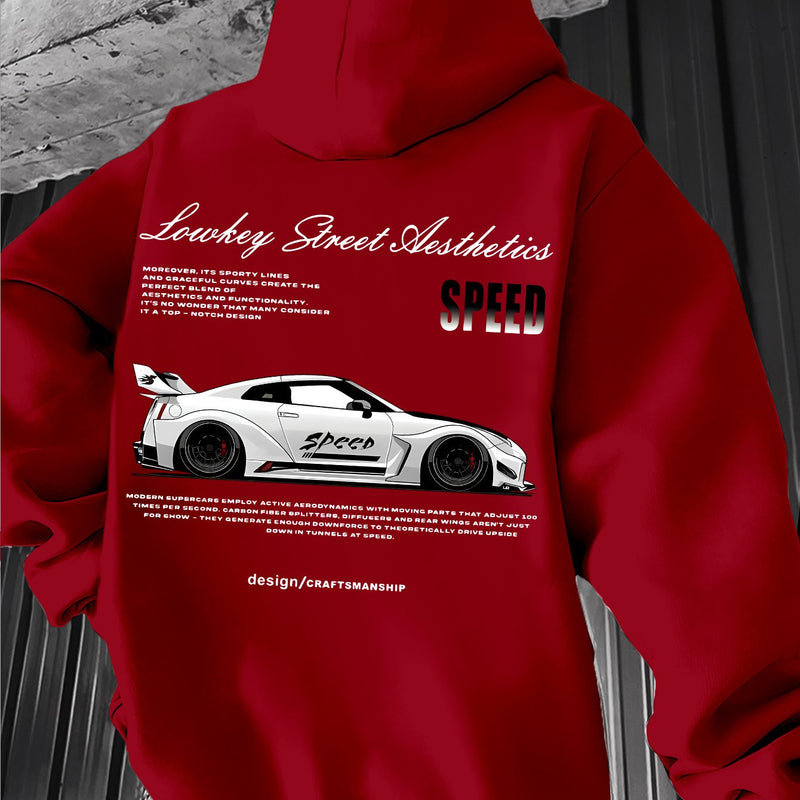 Racing Style,  Element Pattern Print Men's Hoodie.