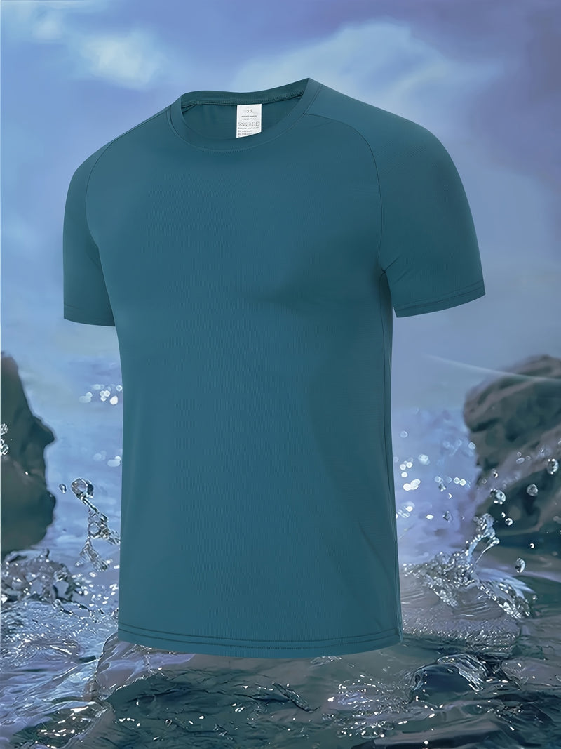 Men's Quick-Dry Ice Cooling Short Sleeve T-Shirt.