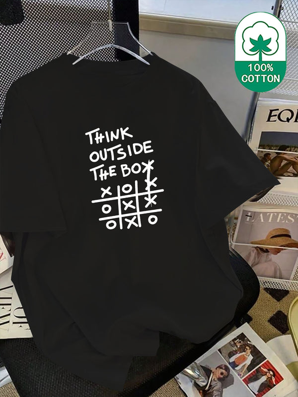 Men's Casual Versatile Trendy Round Neck Heavyweight Cotton T-Shirt.