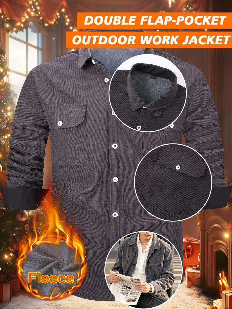Men’s Shirt Inside Warm Long Sleeve Jacket.