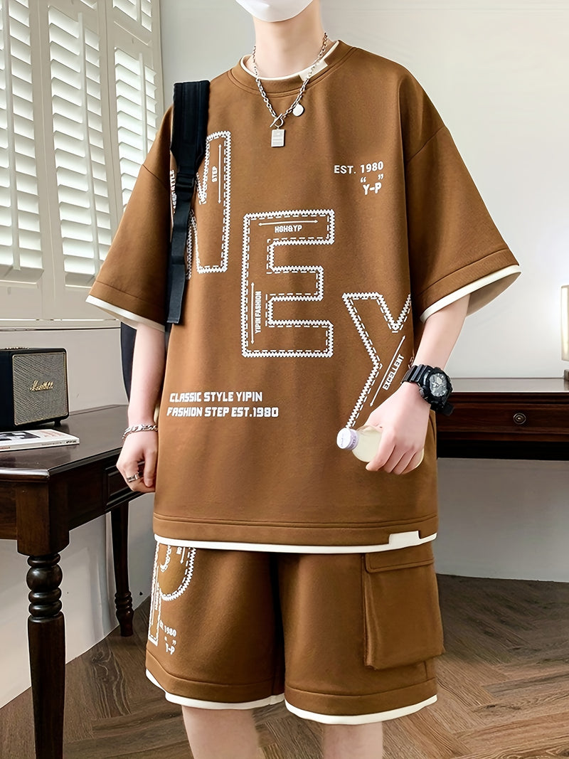 Sportswear Set, Youth Student Casual Two-Piece Outfit.