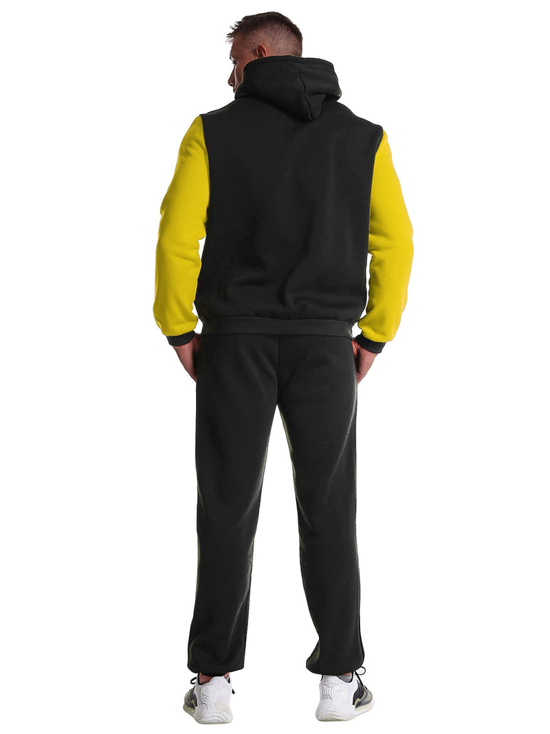 Men's Hiphop Outfit, Letter Print Long Sleeve Full-Zip Casual Jacket And Loose Jogger Pants.
