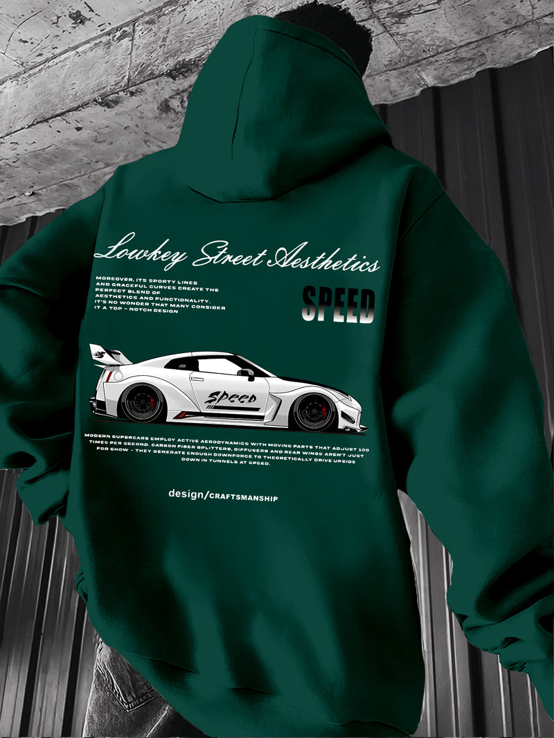 Racing Style,  Element Pattern Print Men's Hoodie.