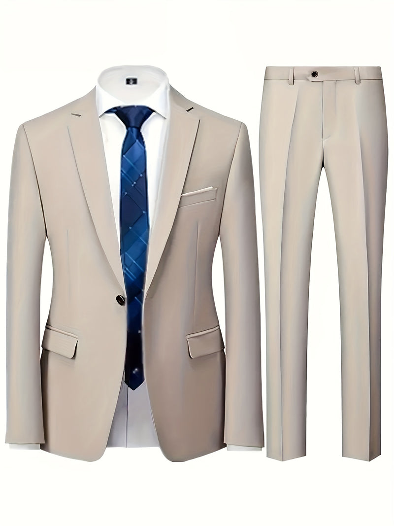 Men's Two-Piece Suit Set, Including Jacket and Trousers.