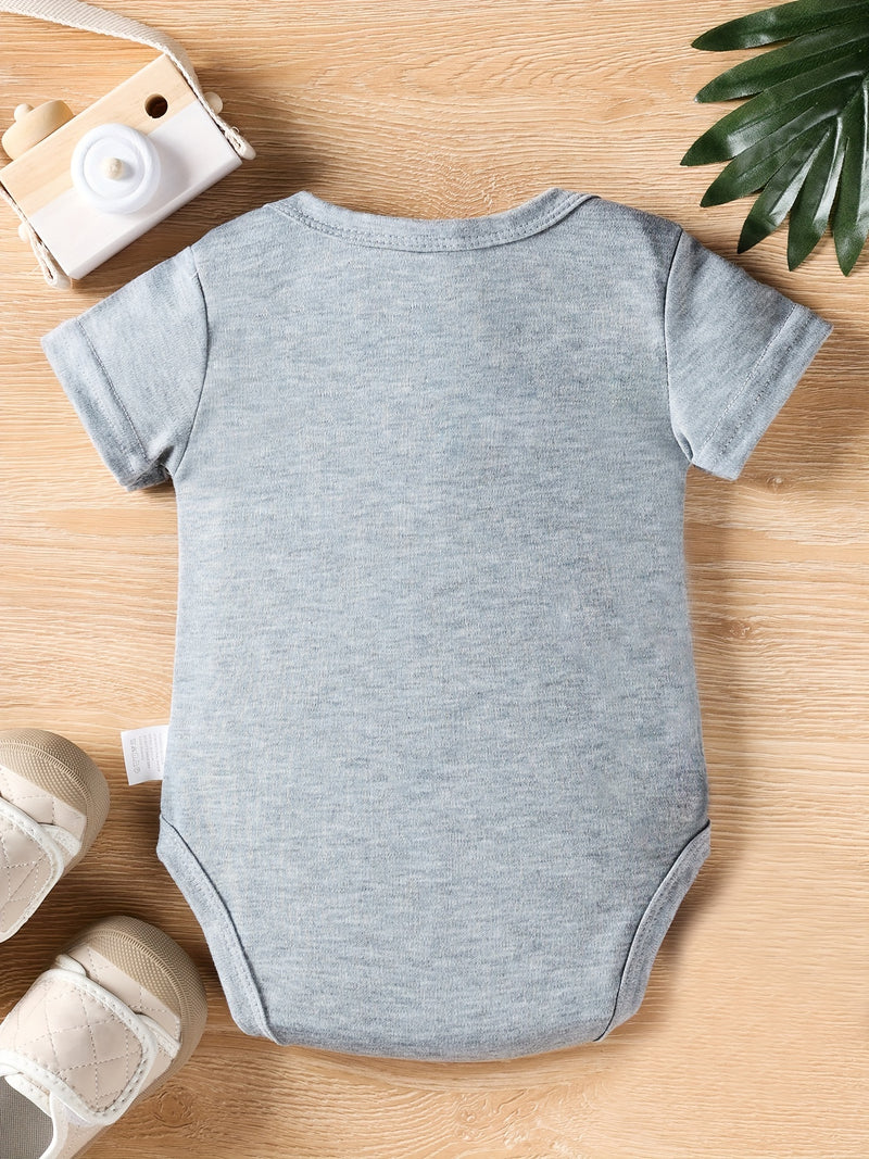 PFCTX5050 Girls' and Boys' Triangle Bodysuit Daddy + Me Series Letter Print.