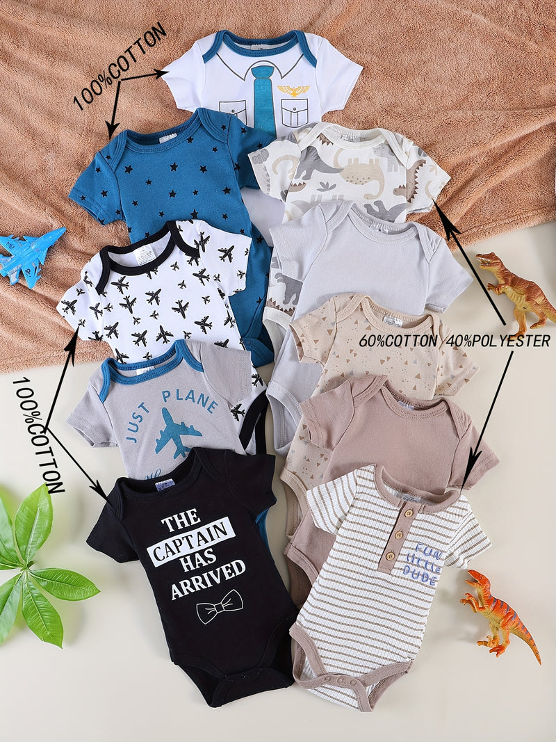 10pcs Spring And Summer Newborn Outfits for Boys And Girls.