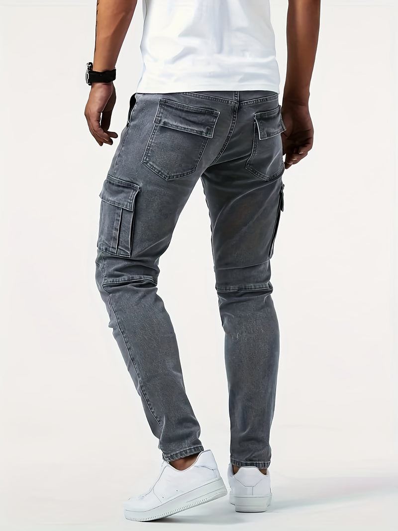 Men's Trendy Casual Long Pants with Multiple Pockets.