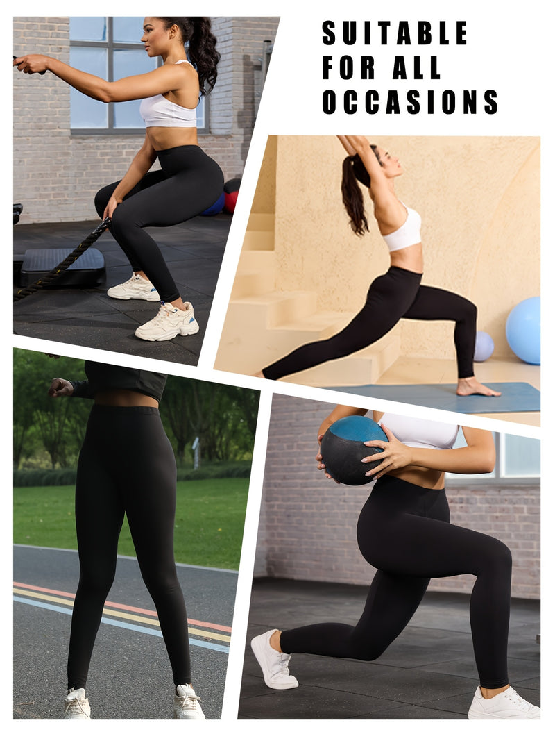 Set of 5 Ultra-Soft Athletic Leggings for Women, Designed for Workouts.