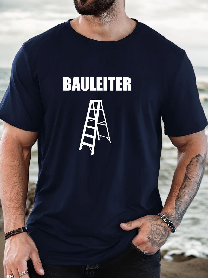 Men's BAULEITER Graphic work ladder print T-Shirt.