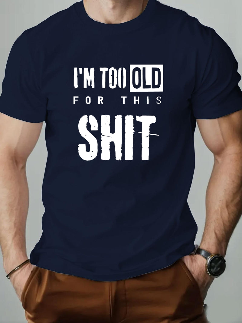 Men's SHIT Graphic Summer Casual Crew Neck Short Sleeve T-Shirt.