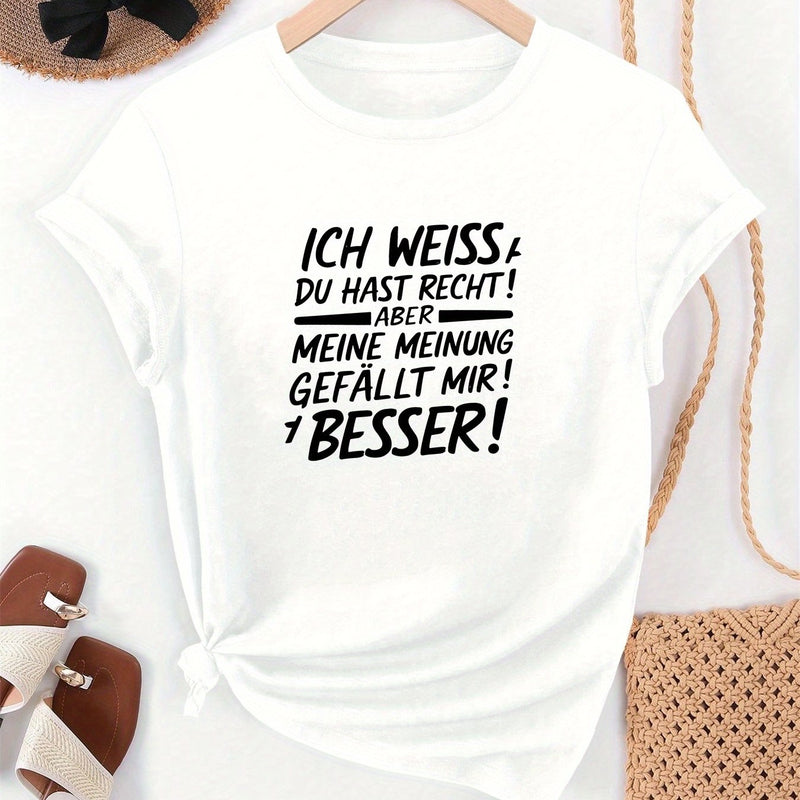 Women's Round Neck Short T-Shirt.