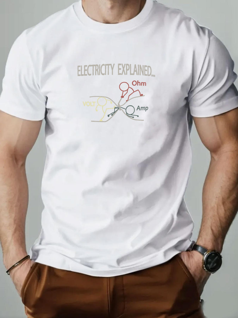 Men's "Electricity Explained" Graphic T-Shirt.