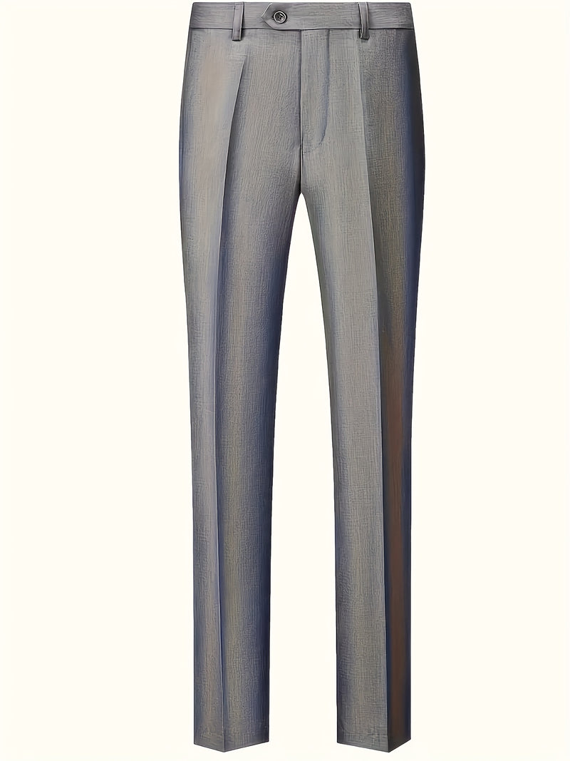Men's 2pcs Suit, Double-Breasted Notch Lapel Solid Color Blazer and Pants Set.