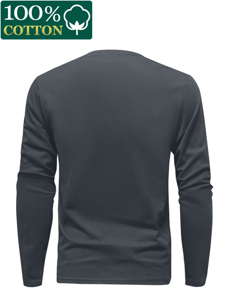 3pcs Men's Long Sleeve T-Shirts for Spring and Autumn.