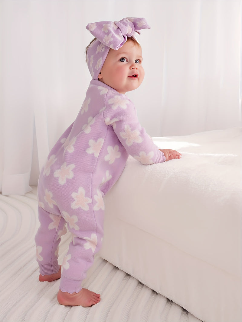 Infant and Toddler Autumn/Winter Jacquard Flower Soft Knit.