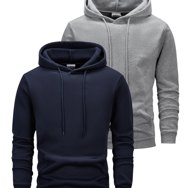 2pcs Men's Hooded Long-Sleeve Sweatshirt.