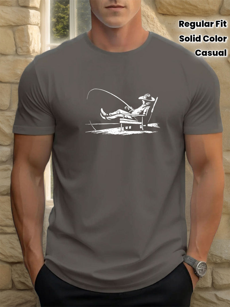 Men'S Casual Summer Cotton Crew Neck T-Shirt.
