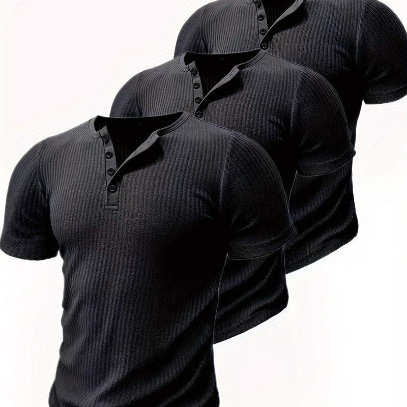3pcs Men’s Short-Sleeved Fashion Trendy Top.