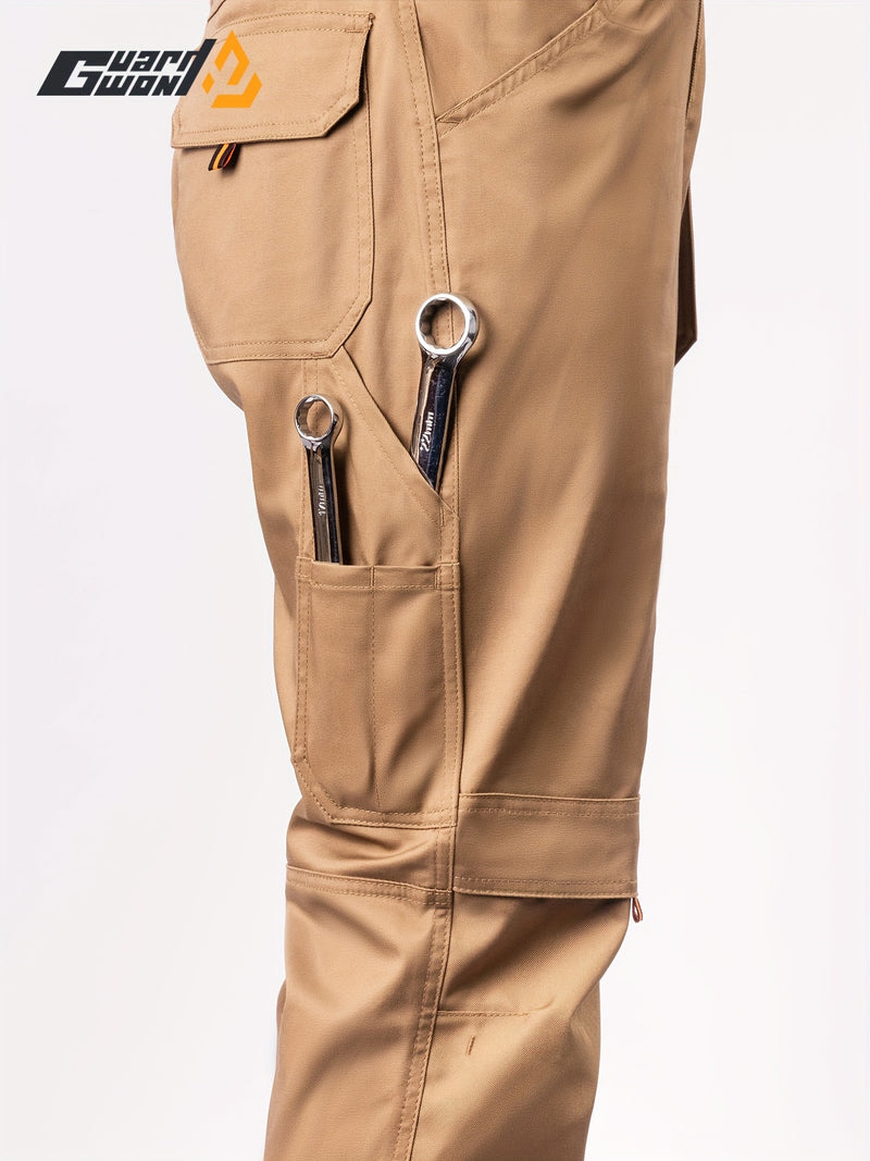 Men's Elastic Cargo Pants with Multiple Pockets, All-Season Style.