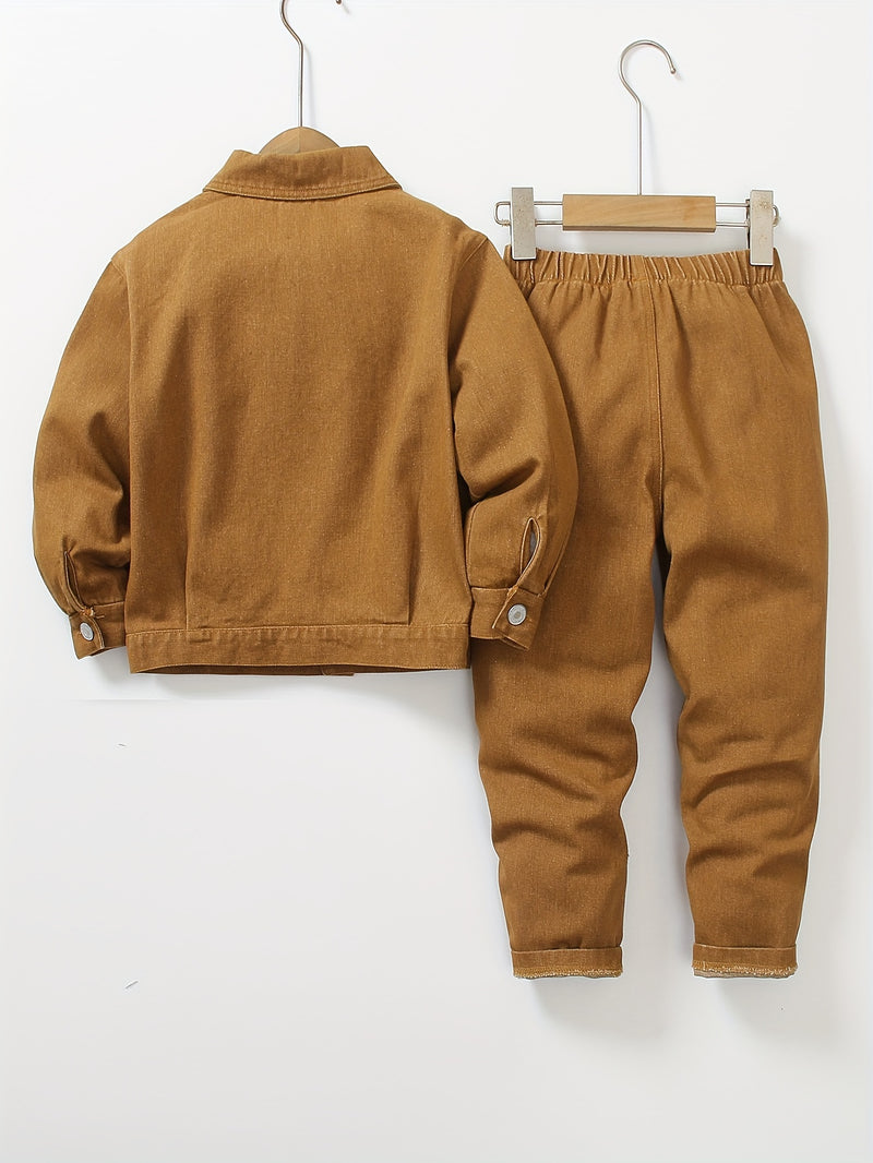 Boys Spring/Autumn Denim Long Sleeve with Elastic Waist and Ripped Jeans.