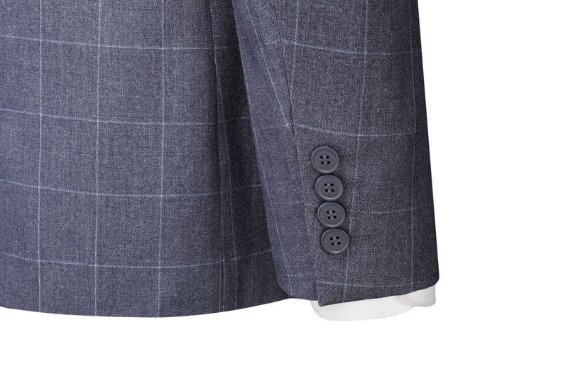 3pcs Men's Slim-Fit Checkered Suit - Notable Suit Suitable for Business.