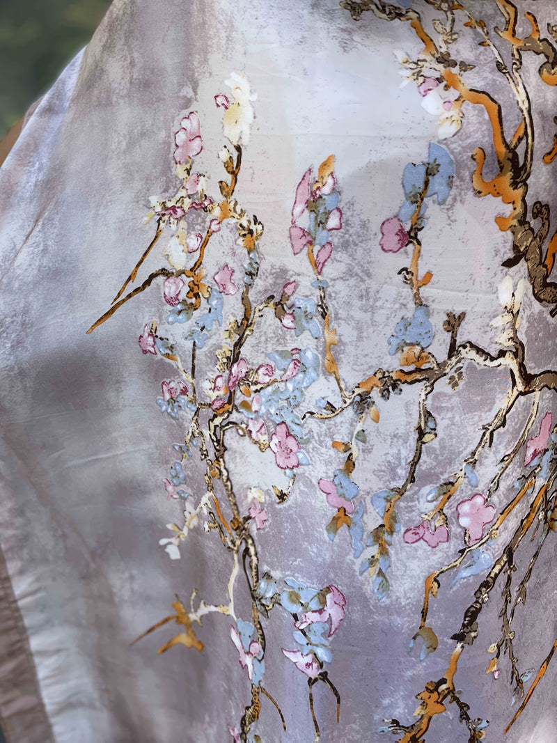 Women’s Floral Pattern Longline Dress, Elegant Short Sleeve Crew Neck Dress.