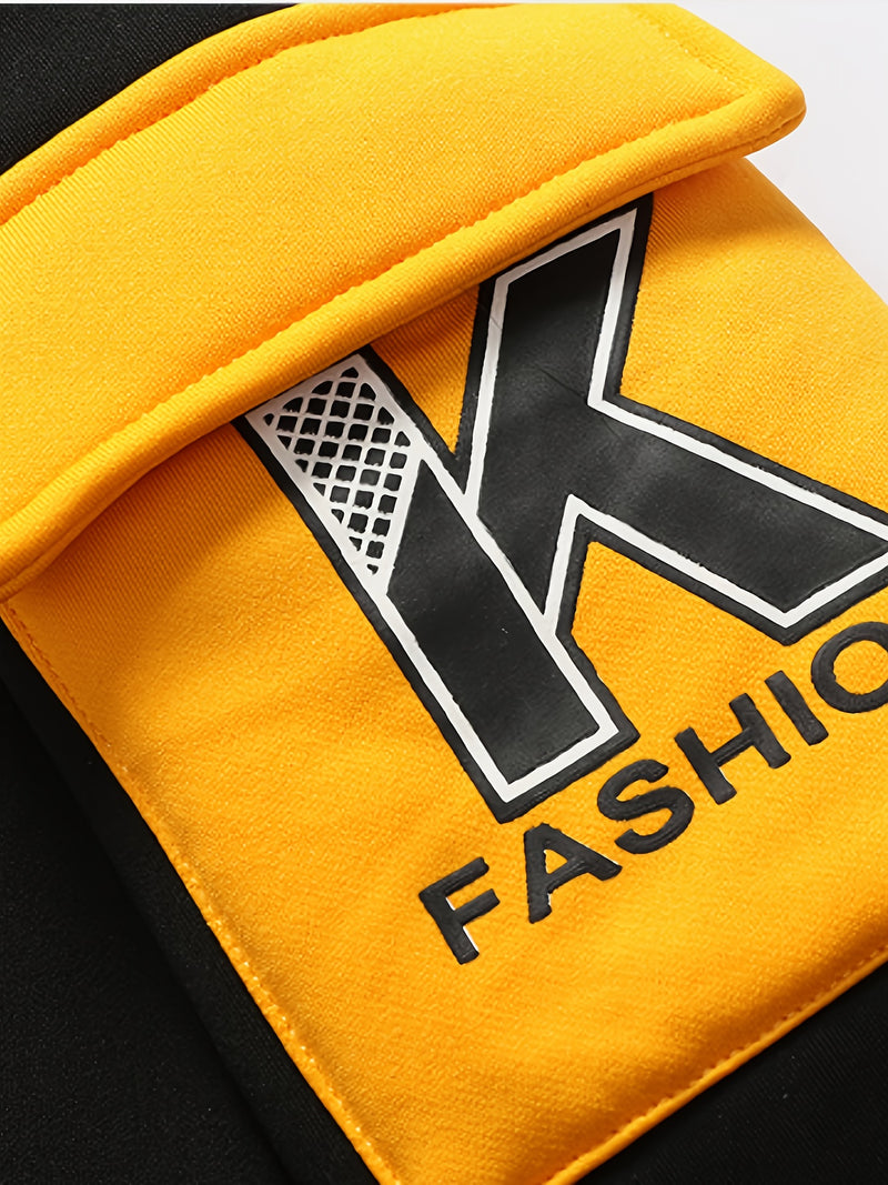 2pcs Men's -Lined Thickened Winter Jacket and Pants Set.