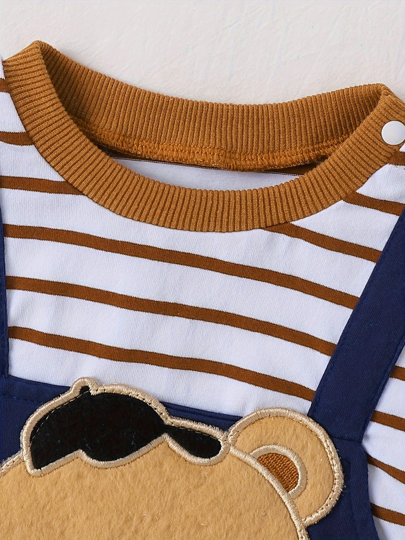 Single-piece Boys' Baby Newborn Autumn/Winter Fun and Cute Bear.