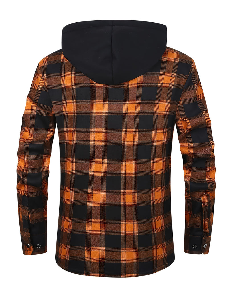 Men's Plush Flannel Shirt Jacket.