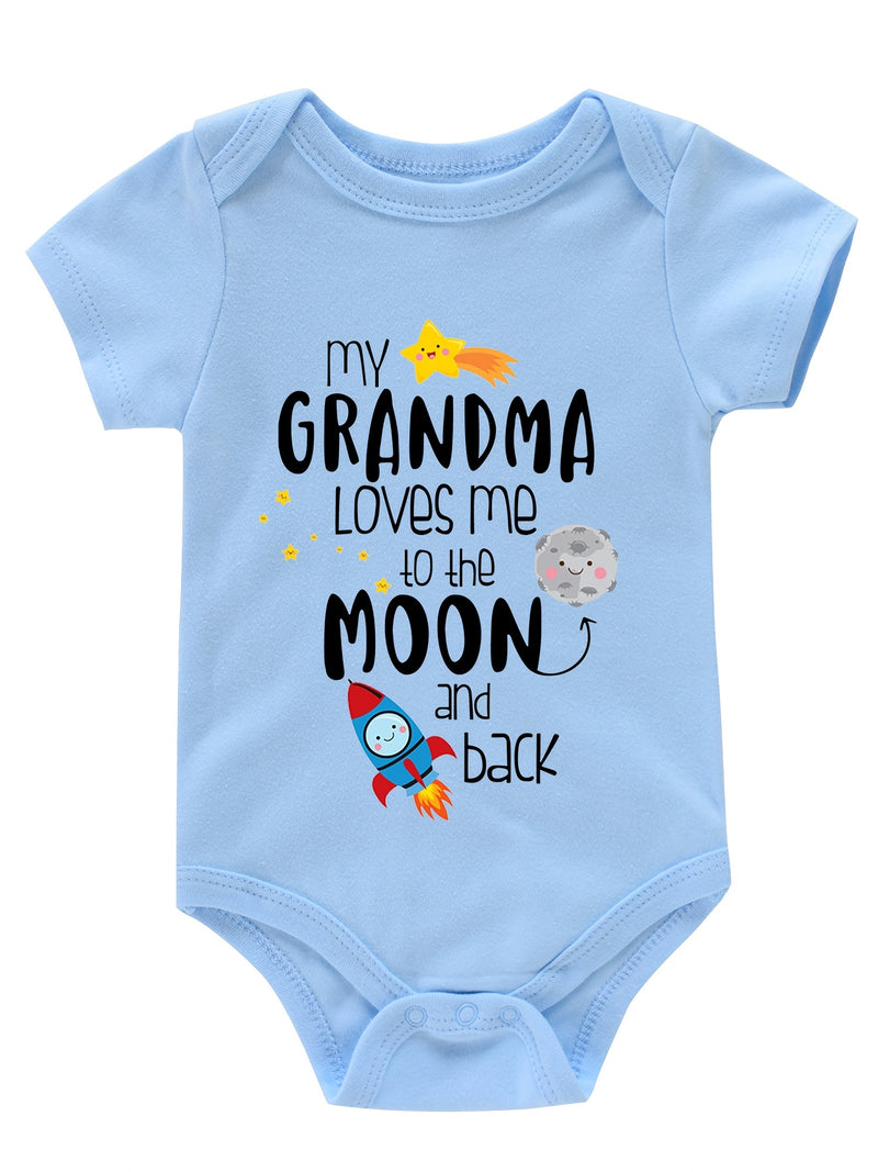 Newborn Baby Romper Short Sleeve Funny Cute Print.