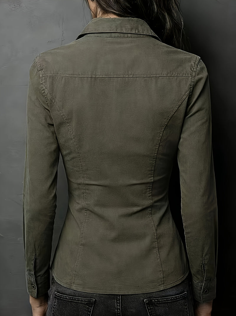 Women's Classic Vintage Dark Green Mature Western Style Slim.