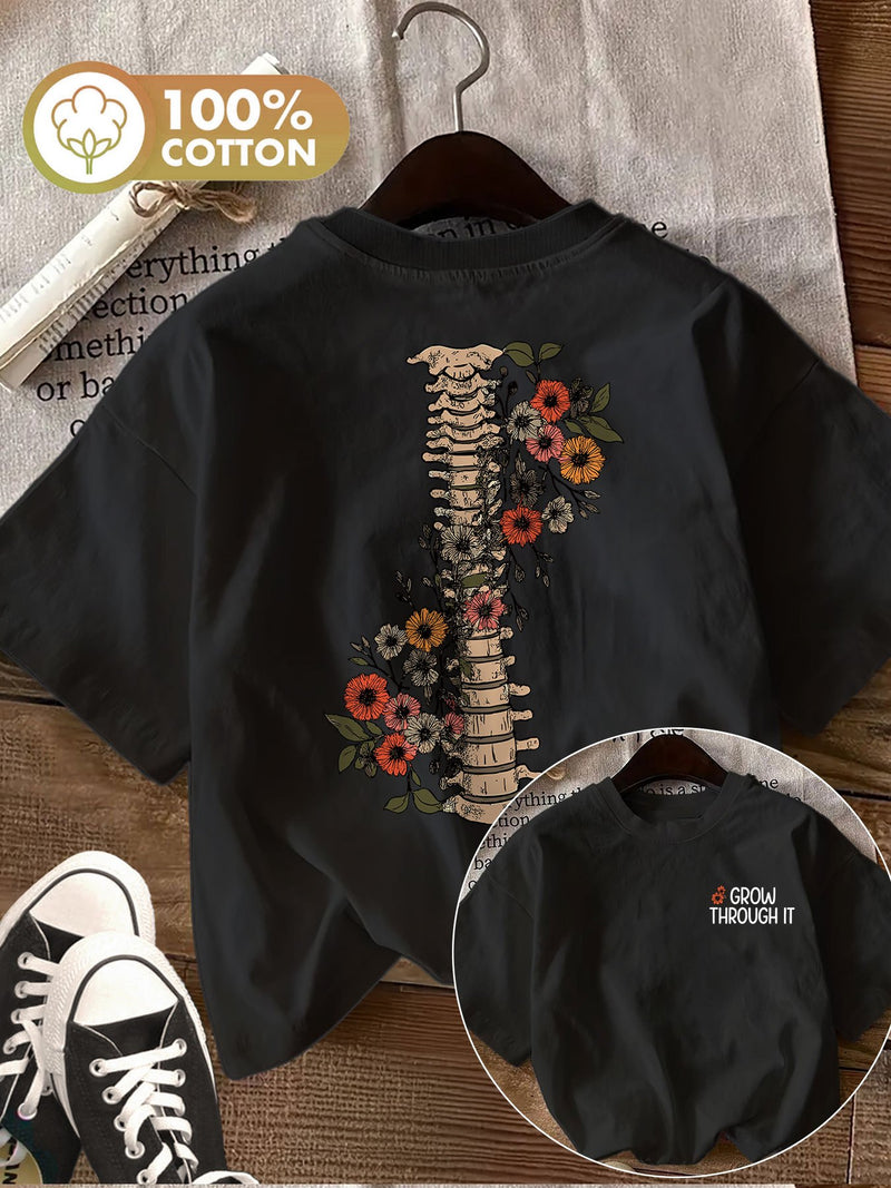 Women’s graphic print t-shirt, short sleeve crew neck casual.