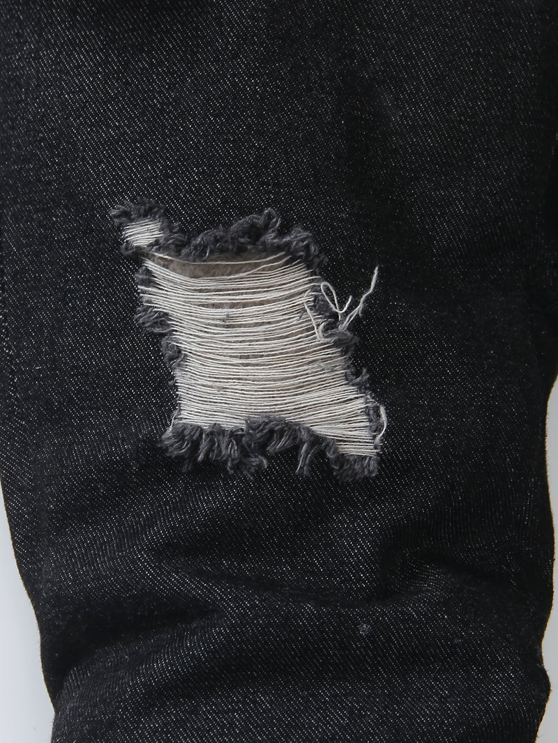 Boys Spring/Autumn Denim Long Sleeve with Elastic Waist and Ripped Jeans.