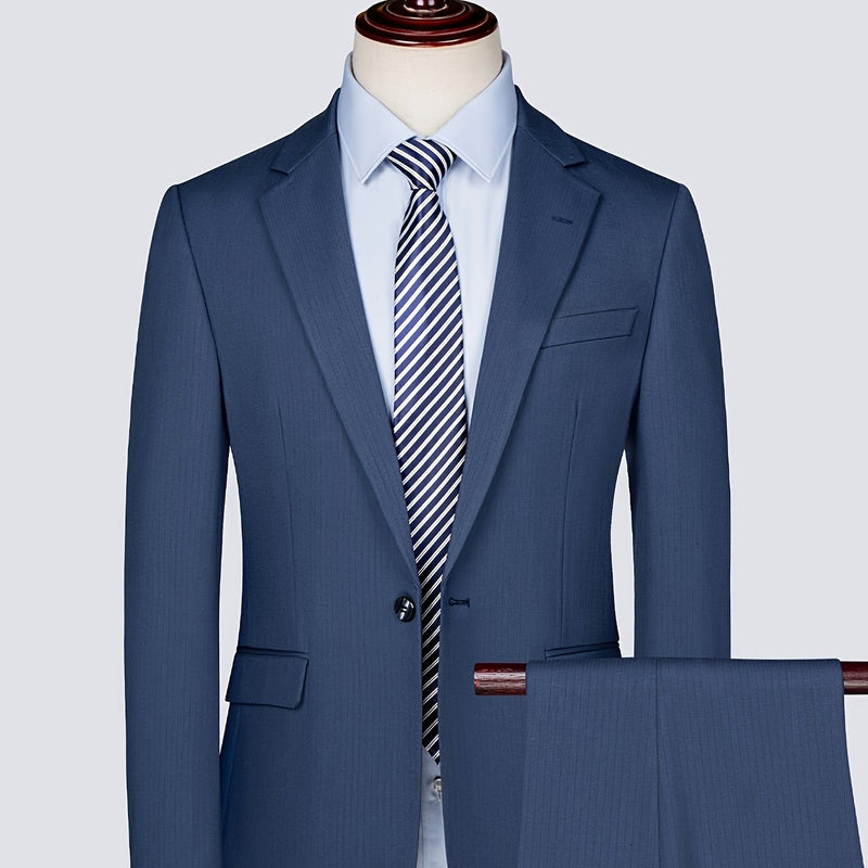Men's Two-Piece Suit Set - Business & Casual Wear, Slim Fit.