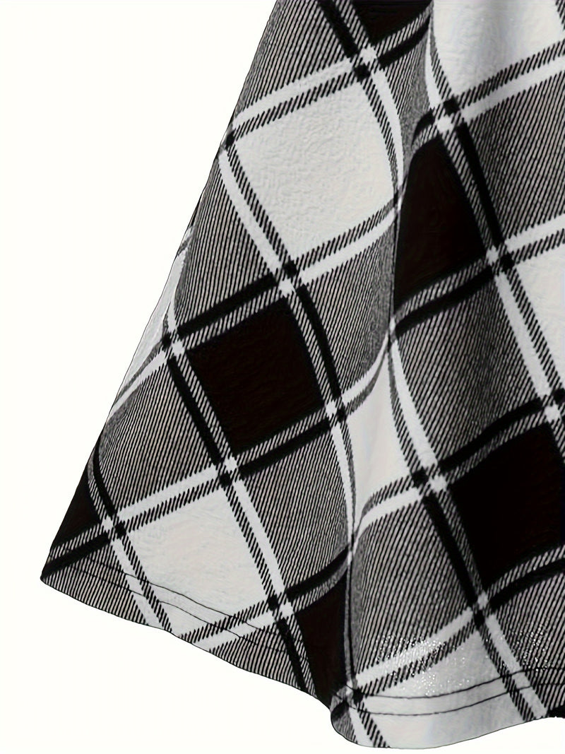 Directional Women's Waist-Tied Plaid Skirt.