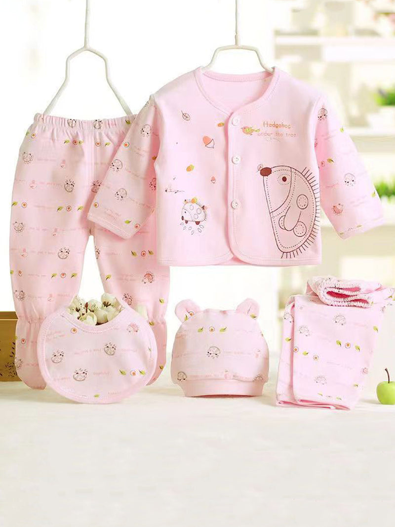 5pcs Baby 0-3m Set, All-Season Casual Outfits for Boys and Girls.