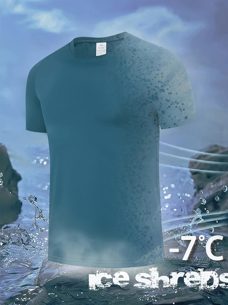 Men's Quick-Dry Ice Cooling Short Sleeve T-Shirt.