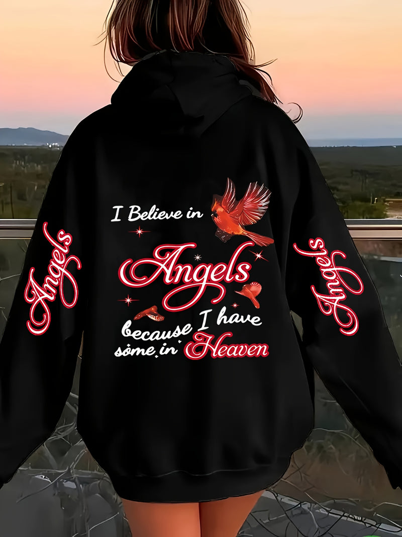 Women's Casual Hoodie, Winter Hooded Pullover with Drawstring Pockets.