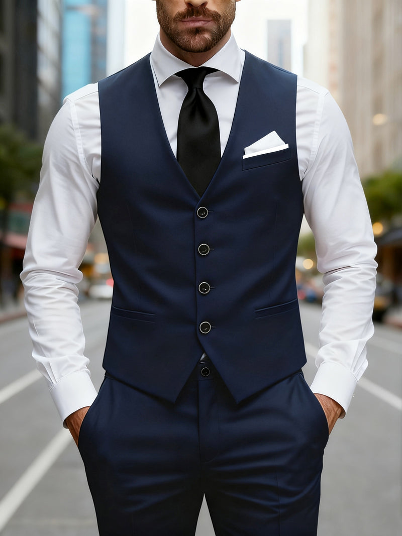 Men's 2pcs Suit, Consisting of a Vest And Dress Pants.