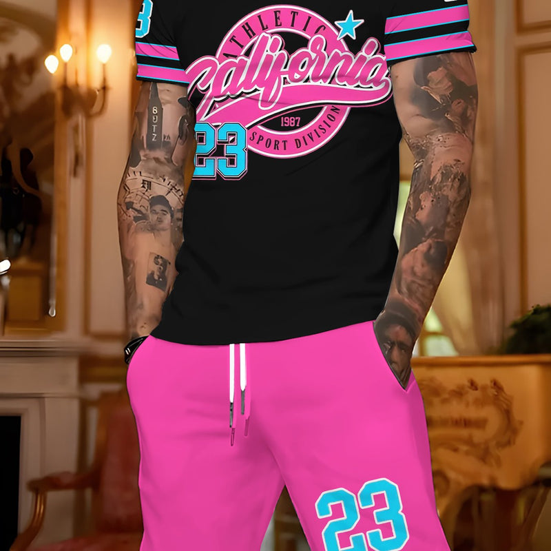 Casual Shorts Men's Trendy 2pcs Set.